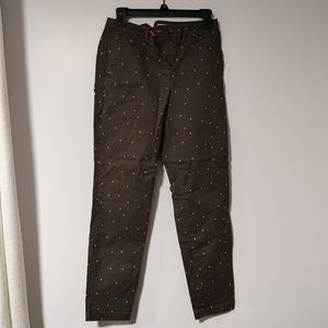 Boden dark green pink polka dot pants 6P